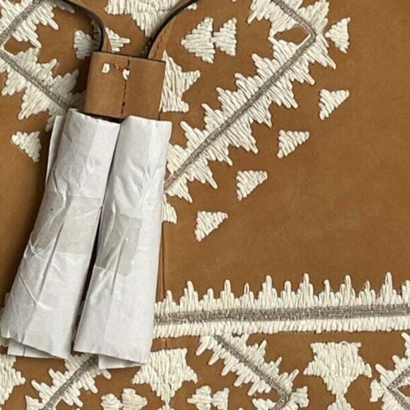 Rebecca Minkoff Moto Drawstring Leather Crossbody Bag Brown Suede Leather - Picture 5 of 10